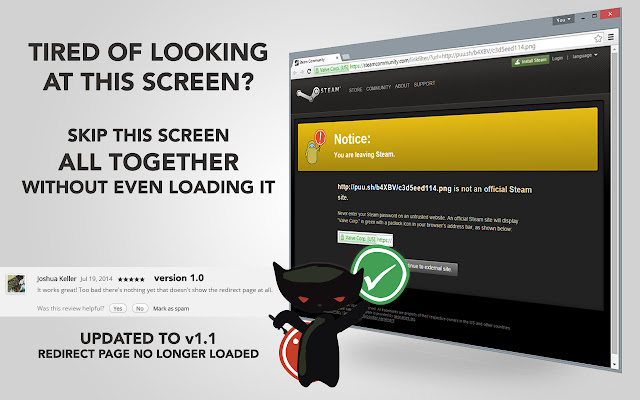 Steam Redirect Skipper  from Chrome web store to be run with OffiDocs Chromium online