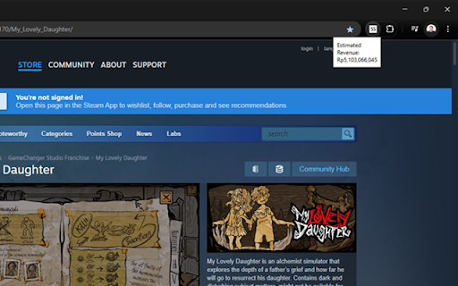 SteamSeer  from Chrome web store to be run with OffiDocs Chromium online