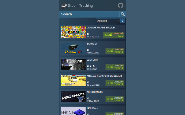 Steam Tracking  from Chrome web store to be run with OffiDocs Chromium online