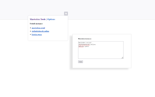 Stefans Mastodon Tools  from Chrome web store to be run with OffiDocs Chromium online