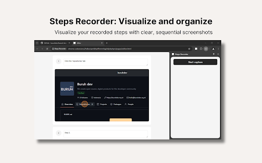 Steps Recorder  from Chrome web store to be run with OffiDocs Chromium online
