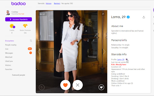 Steroids for Badoo v.1.5  from Chrome web store to be run with OffiDocs Chromium online