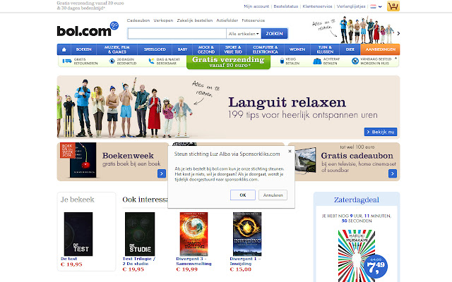 Steun stichting Luz Alba via Sponsorkliks.com  from Chrome web store to be run with OffiDocs Chromium online