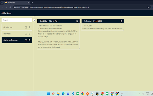 Stick it web notes  from Chrome web store to be run with OffiDocs Chromium online
