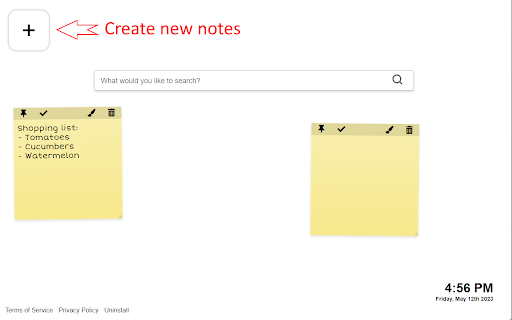 Sticky Notes Tab  from Chrome web store to be run with OffiDocs Chromium online