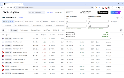 Stock Average Calculator  from Chrome web store to be run with OffiDocs Chromium online