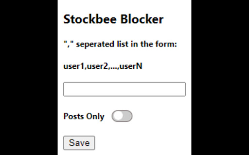 StockbeeBlocker  from Chrome web store to be run with OffiDocs Chromium online