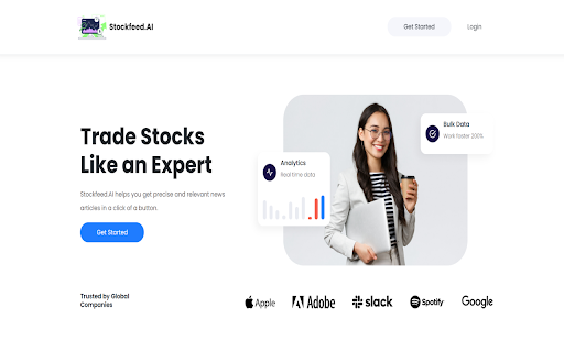Stockfeed.AI  from Chrome web store to be run with OffiDocs Chromium online