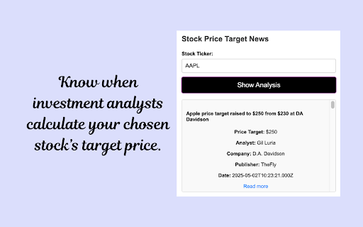 Stock News and Forecast Extension  from Chrome web store to be run with OffiDocs Chromium online