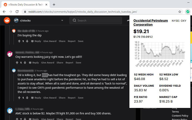 Stock Ticker Lookup  from Chrome web store to be run with OffiDocs Chromium online