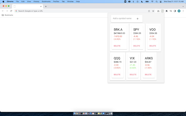 Stock Tracker  from Chrome web store to be run with OffiDocs Chromium online