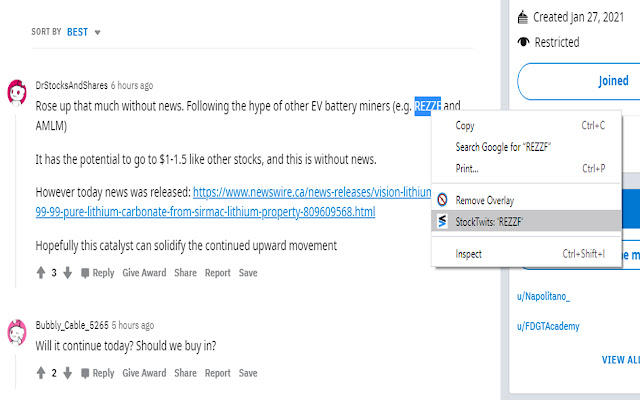 StockTwits Ticker Search  from Chrome web store to be run with OffiDocs Chromium online