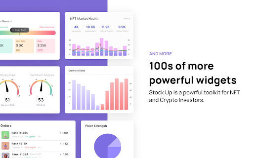 Stock Up: DeFi, NFT and Web3 Extension  from Chrome web store to be run with OffiDocs Chromium online