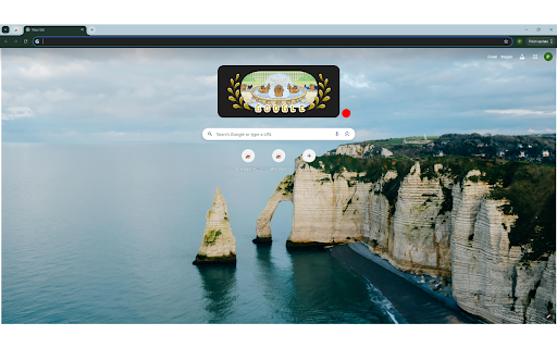 Stony cliffs covered with greenery near ocean  from Chrome web store to be run with OffiDocs Chromium online