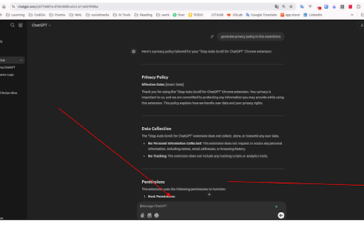 Stop Auto Scroll in ChatGPT  from Chrome web store to be run with OffiDocs Chromium online