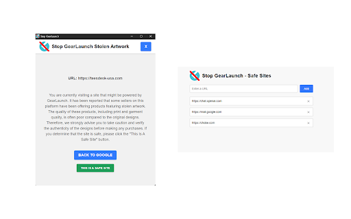 Stop GearLaunch  from Chrome web store to be run with OffiDocs Chromium online