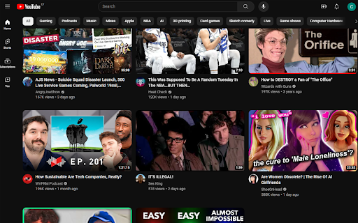 Stop recommending YouTube  from Chrome web store to be run with OffiDocs Chromium online