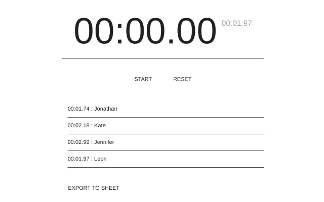 Stopwatch (free)  from Chrome web store to be run with OffiDocs Chromium online