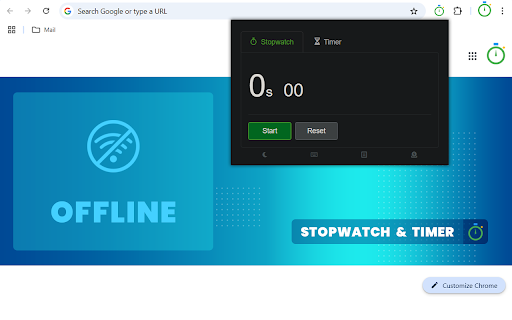 Stopwatch  Timer Precision, Themes, Offline  from Chrome web store to be run with OffiDocs Chromium online