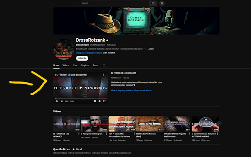 Stop YouTube Channel Trailer  from Chrome web store to be run with OffiDocs Chromium online