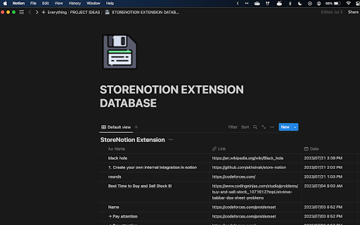 StoreNotion  from Chrome web store to be run with OffiDocs Chromium online