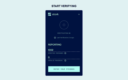 Stork Verify from Chrome web store to be run with OffiDocs Chromium online Stork Verify from Chrome web store to be run with OffiDocs Chromium online