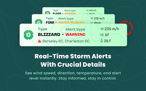 Storm Tracker: Hurricane  Tornado Alerts USA  from Chrome web store to be run with OffiDocs Chromium online