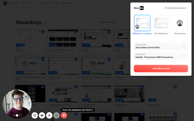 StoryBox screen recorder  from Chrome web store to be run with OffiDocs Chromium online