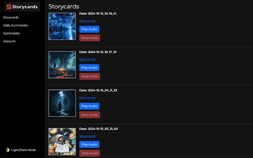 Storycards.xyz  from Chrome web store to be run with OffiDocs Chromium online