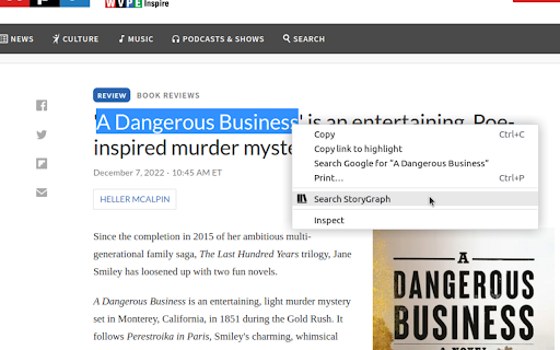 StoryGraph Right Click  from Chrome web store to be run with OffiDocs Chromium online
