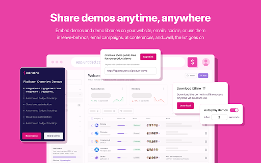 Storylane  from Chrome web store to be run with OffiDocs Chromium online