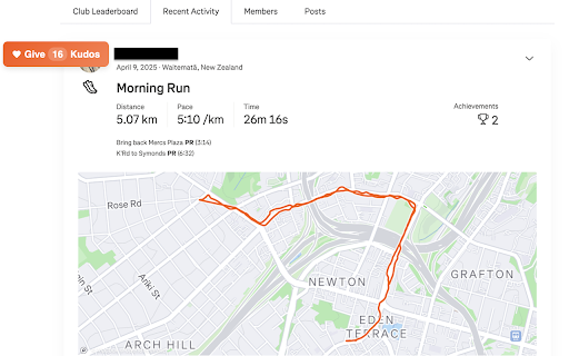 Strava Kudos Plus  from Chrome web store to be run with OffiDocs Chromium online
