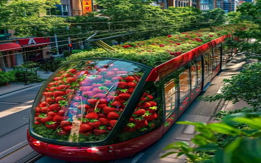 strawberry train wallpape  from Chrome web store to be run with OffiDocs Chromium online