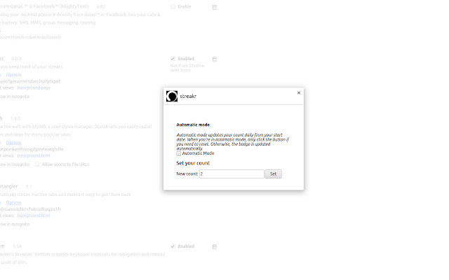 streakr  from Chrome web store to be run with OffiDocs Chromium online
