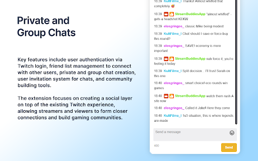 Streambuddies Twitchfriends  Chat  from Chrome web store to be run with OffiDocs Chromium online