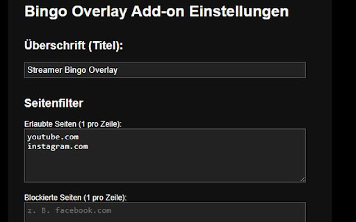 Streamer Bingo Overlay  from Chrome web store to be run with OffiDocs Chromium online