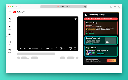 Streamfinity Buddy  from Chrome web store to be run with OffiDocs Chromium online