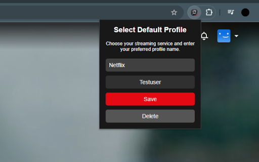 Streaming Profile Selector  from Chrome web store to be run with OffiDocs Chromium online