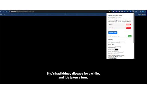 Streaming Service Word Filter  from Chrome web store to be run with OffiDocs Chromium online