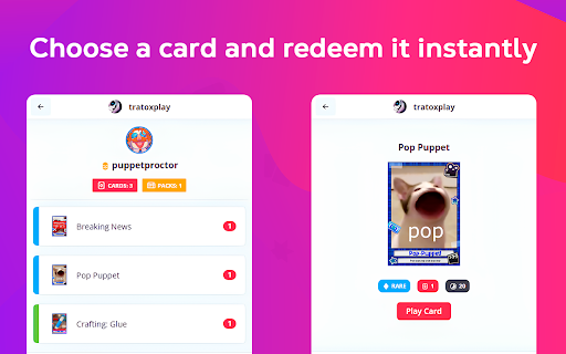 Streamloots: Play Cards From Your Browser  from Chrome web store to be run with OffiDocs Chromium online