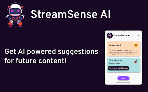 StreamSense AI  from Chrome web store to be run with OffiDocs Chromium online