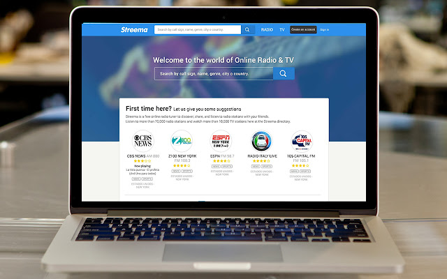 Streema Radio TV mula sa Chrome web store na tatakbo sa OffiDocs Chromium online