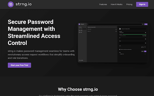 strng.io Password Manager  from Chrome web store to be run with OffiDocs Chromium online