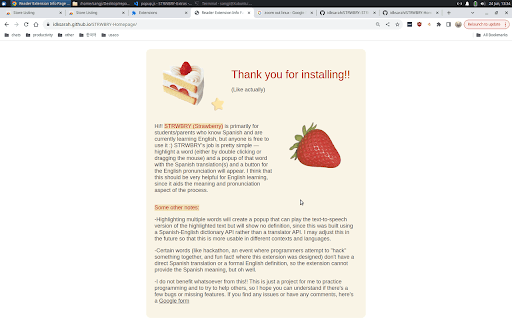 STRWBRY: Translations and Pronunciation  from Chrome web store to be run with OffiDocs Chromium online