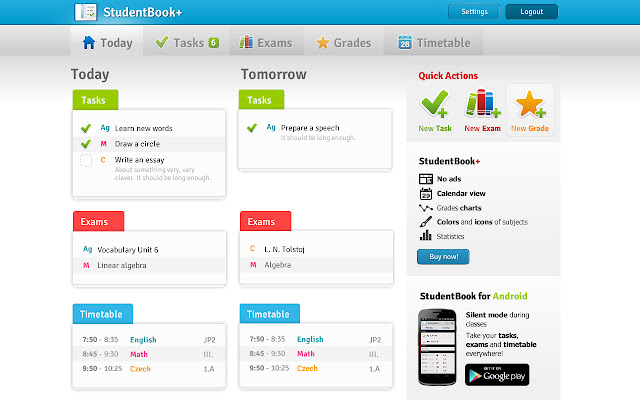 StudentBook  from Chrome web store to be run with OffiDocs Chromium online