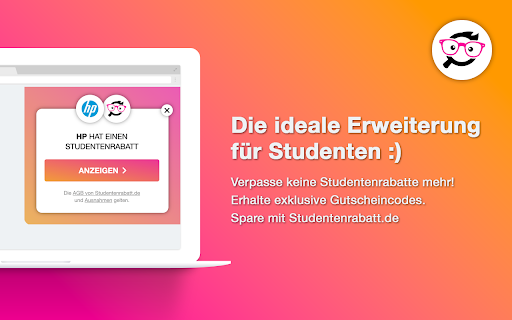 Studentenrabatt DE Erhalte Gutscheincodes  from Chrome web store to be run with OffiDocs Chromium online