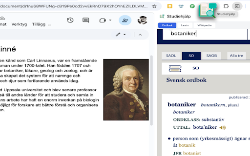 Studiehjälp  from Chrome web store to be run with OffiDocs Chromium online