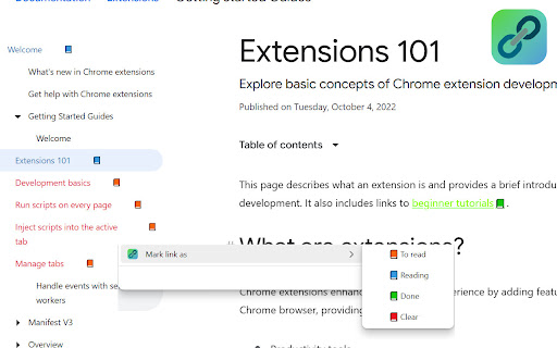 StudyLinks  from Chrome web store to be run with OffiDocs Chromium online