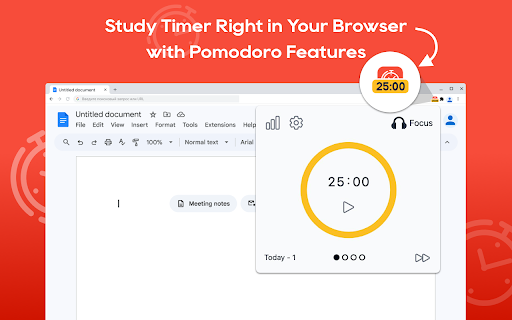 Study Timer  from Chrome web store to be run with OffiDocs Chromium online