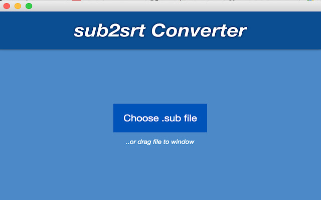 sub2srt Converter for Chrome  from Chrome web store to be run with OffiDocs Chromium online